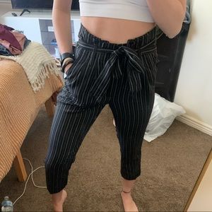 Black and White striped pants